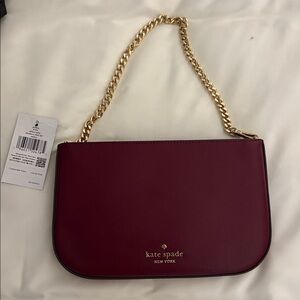 Kate Spade Burgundy Leather Chain Shoulder Bag